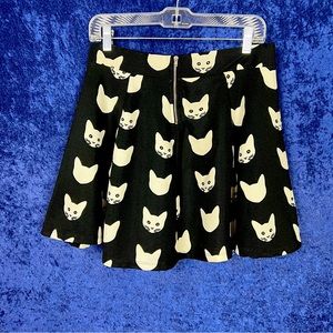 H&M miniskirt with cats, black and white, medium.